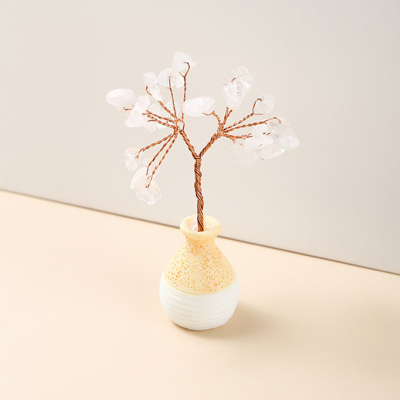 Olivenorma Crystal Gravel Vase Feng Shui Tree - Clear Crystal - image 1