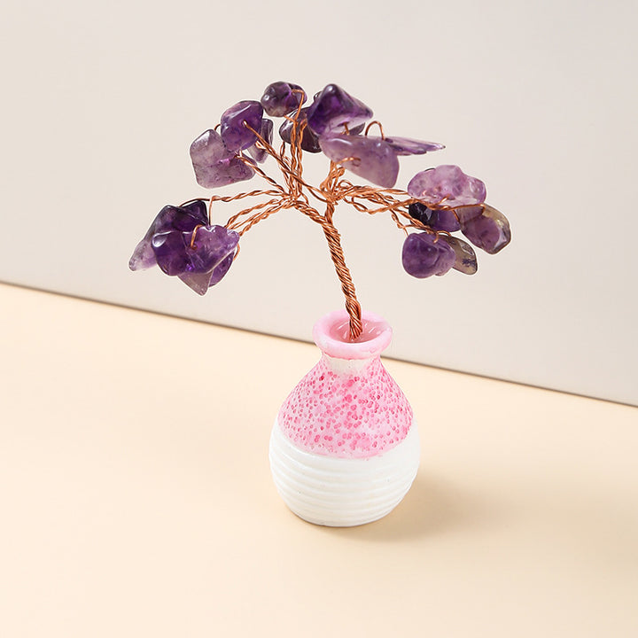 Olivenorma Crystal Gravel Vase Feng Shui Tree - Amethyst - image 9