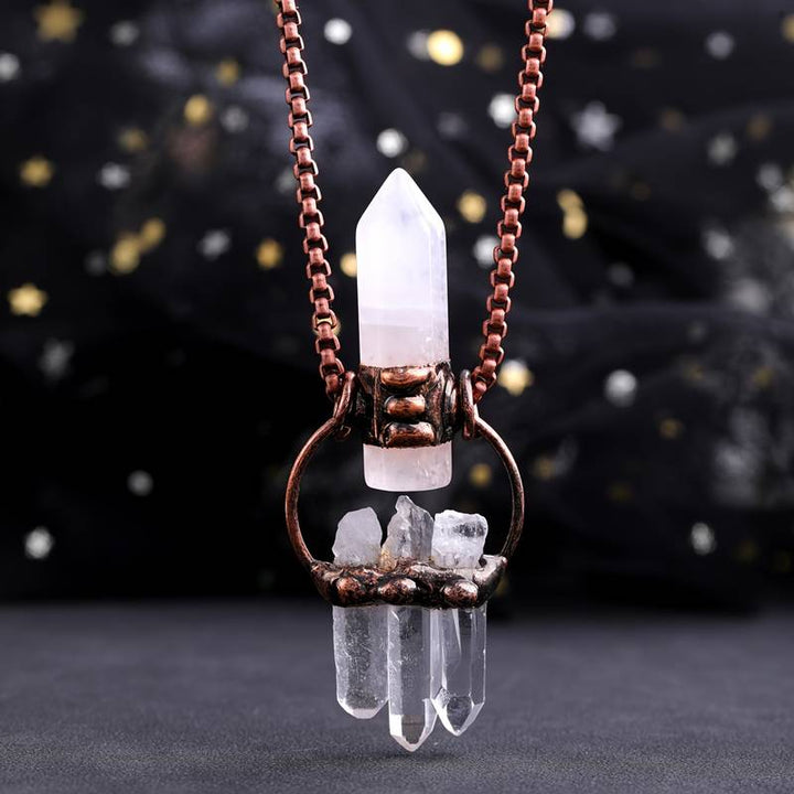Olivenorma Irregular Clear Quartz Hexagonal Pillar Gemstone Necklace - Clear Quartz - image 0
