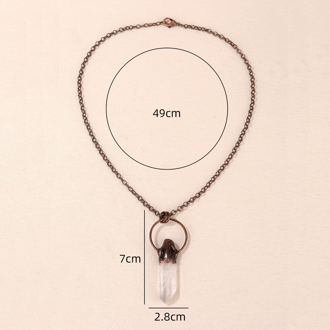 Olivenorma Copper Irregular Natural Clear Crystal Gemstone Necklace - image 4