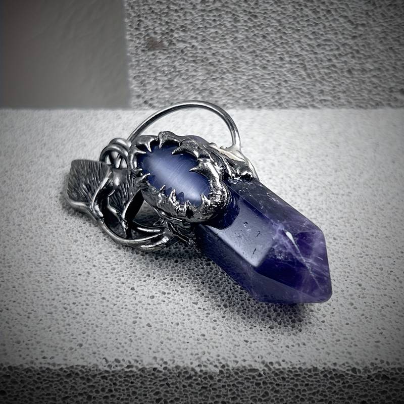Olivenorma Halloween Ghost Scratch Crystal Stone Pendant Gemstone Necklace - image 2