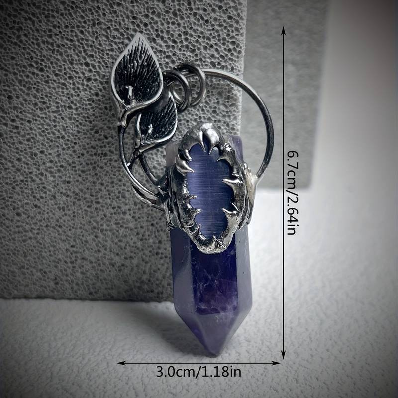 Olivenorma Halloween Ghost Scratch Crystal Stone Pendant Gemstone Necklace - image 5