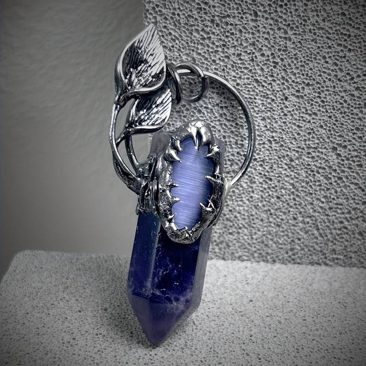 Olivenorma Halloween Ghost Scratch Crystal Stone Pendant Gemstone Necklace - image 4