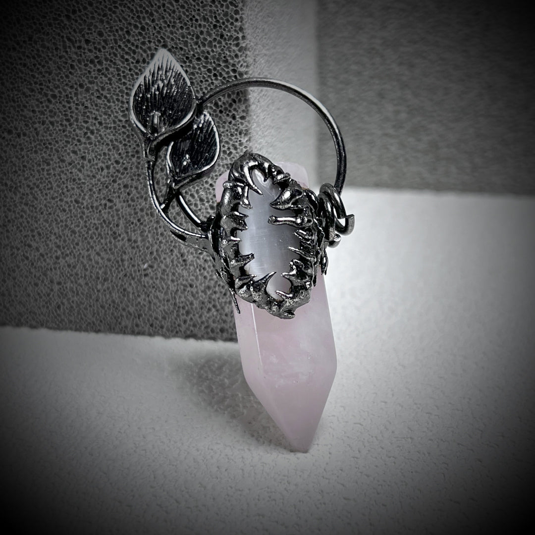 Olivenorma Halloween Ghost Scratch Crystal Stone Pendant Gemstone Necklace - image 9