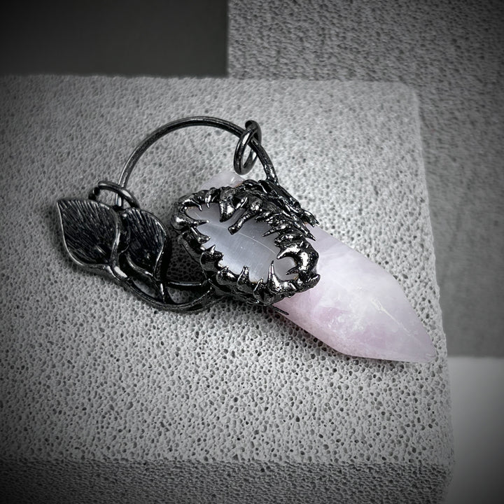 Olivenorma Halloween Ghost Scratch Crystal Stone Pendant Gemstone Necklace - image 12