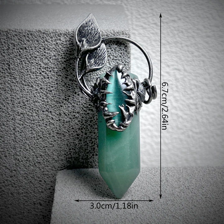 Olivenorma Halloween Ghost Scratch Crystal Stone Pendant Gemstone Necklace - image 23