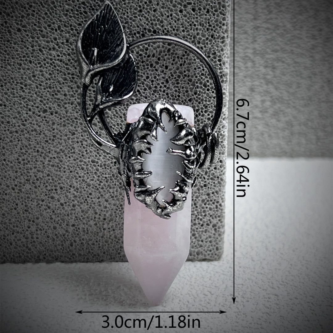 Olivenorma Halloween Ghost Scratch Crystal Stone Pendant Gemstone Necklace - image 14