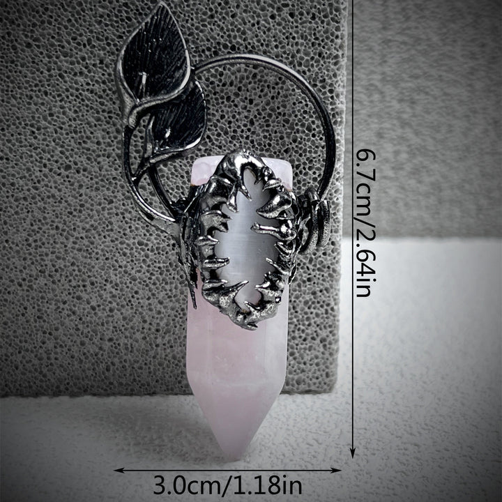 Olivenorma Halloween Ghost Scratch Crystal Stone Pendant Gemstone Necklace - image 14