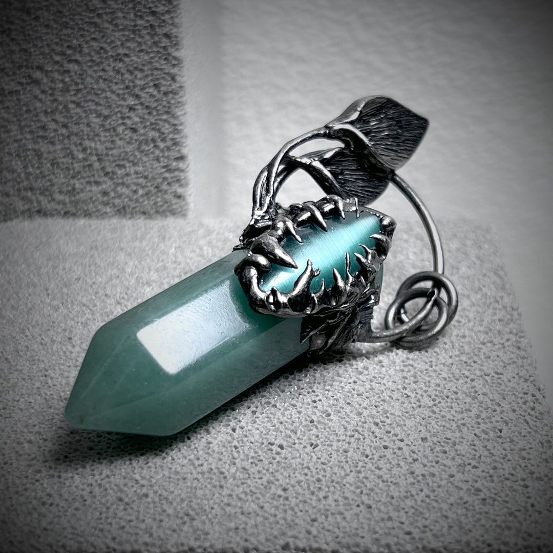 Olivenorma Halloween Ghost Scratch Crystal Stone Pendant Gemstone Necklace - image 24