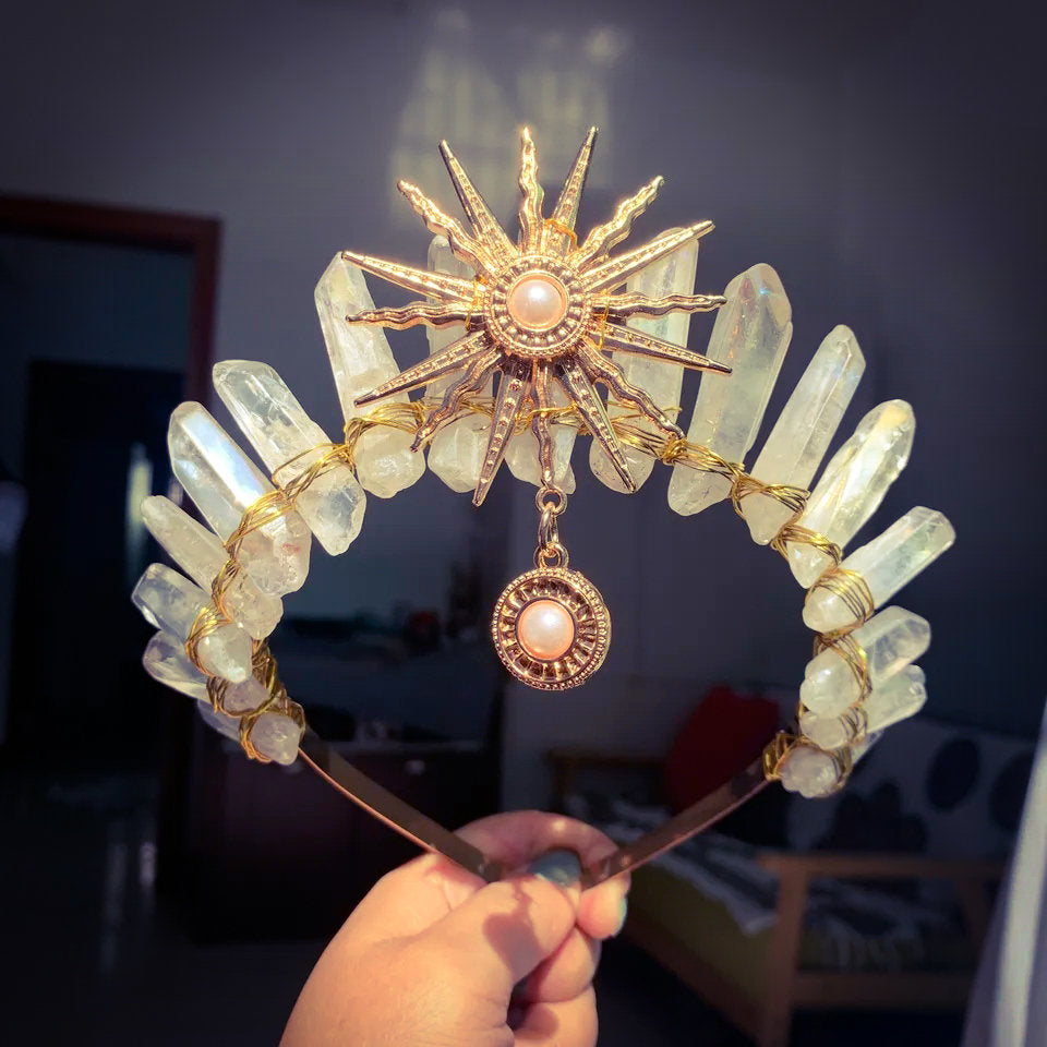 Olivenorma Sun Goddes Tiara Wedding Crystal Crown - image 0
