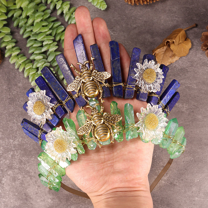 Olivenorma Natural Crystal Daisy Bee Decoration Crystal Crown - image 25