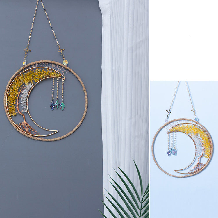 Olivenorma Tree Of Life Citrine Clear Crystal Wind Chime - image 4
