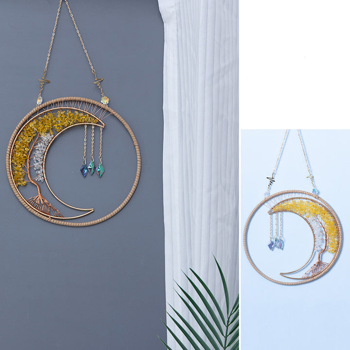 Olivenorma Tree Of Life Citrine Clear Crystal Wind Chime - image 4