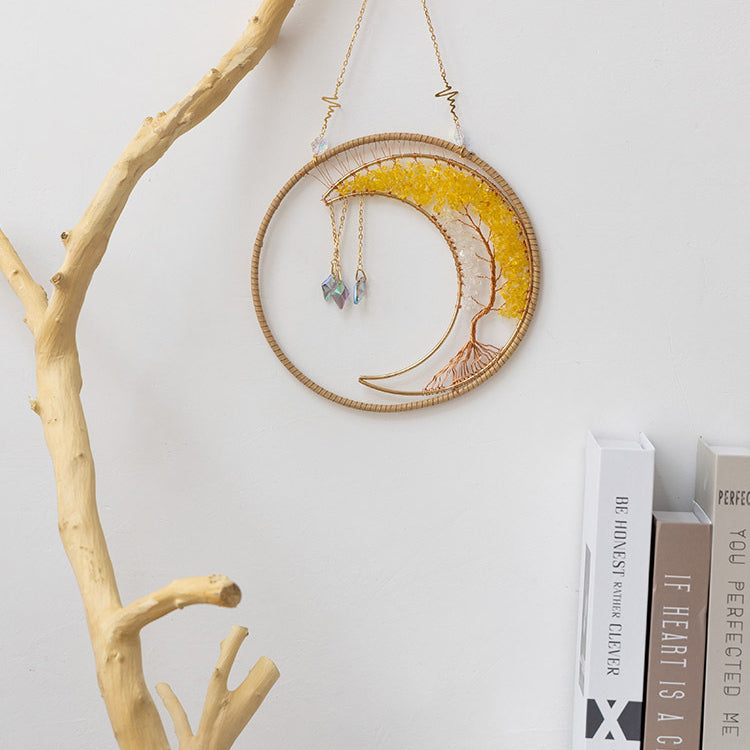 Olivenorma Tree Of Life Citrine Clear Crystal Wind Chime - image 2