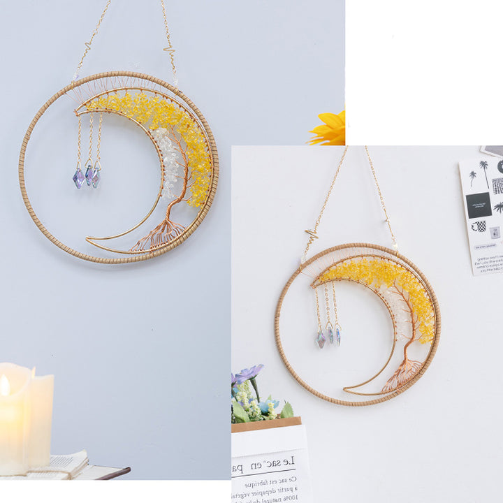 Olivenorma Tree Of Life Citrine Clear Crystal Wind Chime - image 5