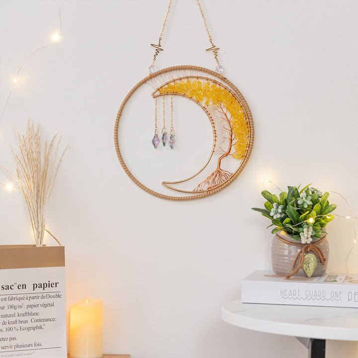 Olivenorma Tree Of Life Citrine Clear Crystal Wind Chime - Tree Of Life - image 0