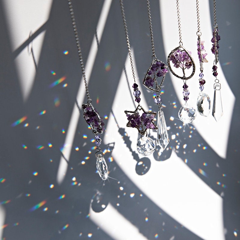 Olivenorma Natural Amethyst Tree Of Life Suncatcher Wind Chime - image 15