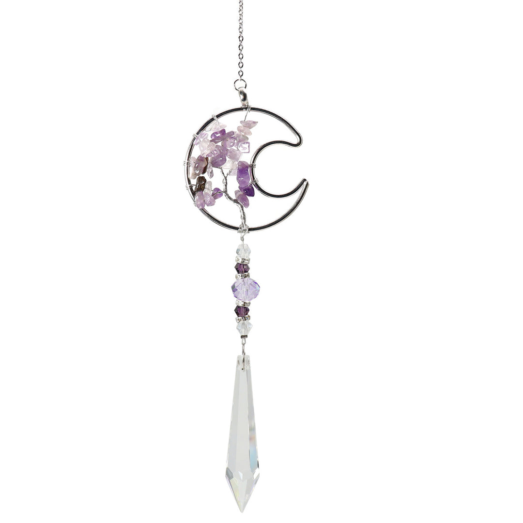 Olivenorma Natural Amethyst Tree Of Life Suncatcher Wind Chime - Amethyst&Moon - image 9