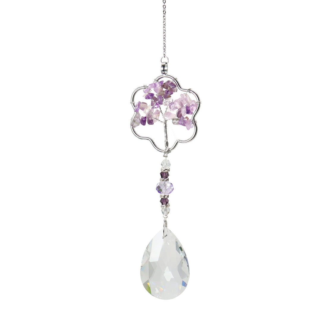 Olivenorma Natural Amethyst Tree Of Life Suncatcher Wind Chime - Amethyst&Plum Blossom - image 11