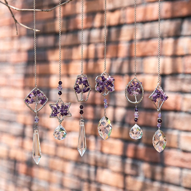 Olivenorma Natural Amethyst Tree Of Life Suncatcher Wind Chime - image 14