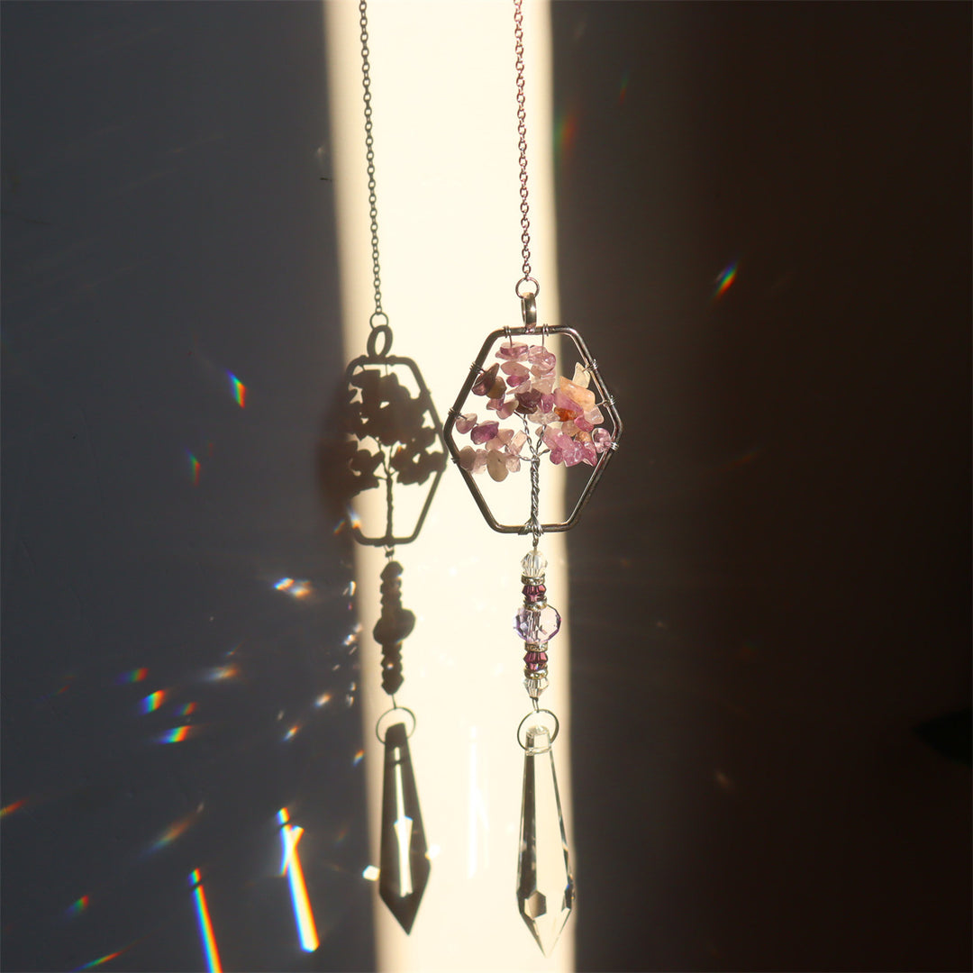Olivenorma Natural Amethyst Tree Of Life Suncatcher Wind Chime - image 6