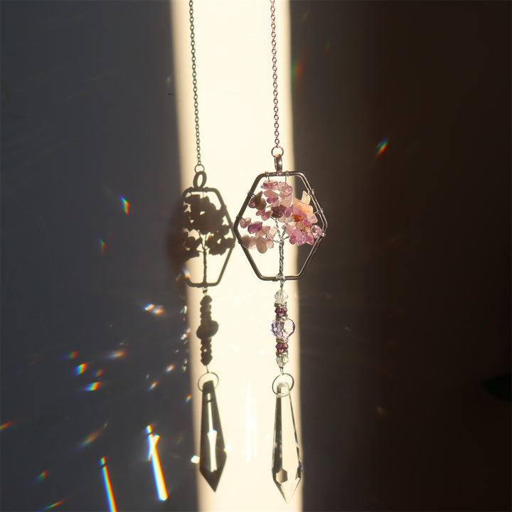 Olivenorma Natural Amethyst Tree Of Life Suncatcher Wind Chime - image 6