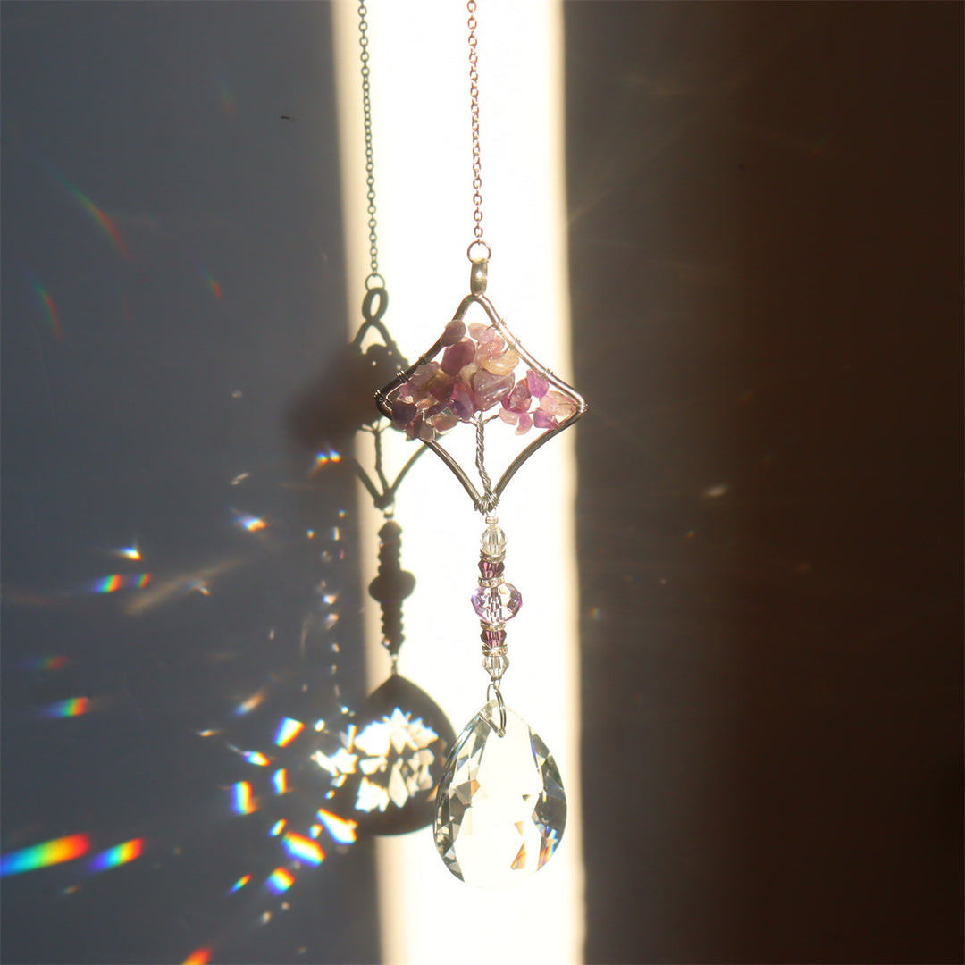 Olivenorma Natural Amethyst Tree Of Life Suncatcher Wind Chime - image 2