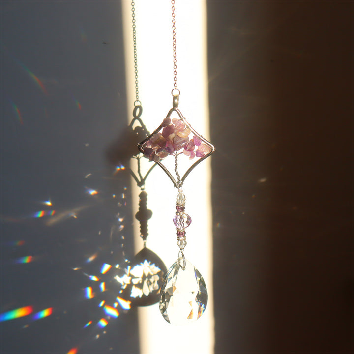 Olivenorma Natural Amethyst Tree Of Life Suncatcher Wind Chime - image 2