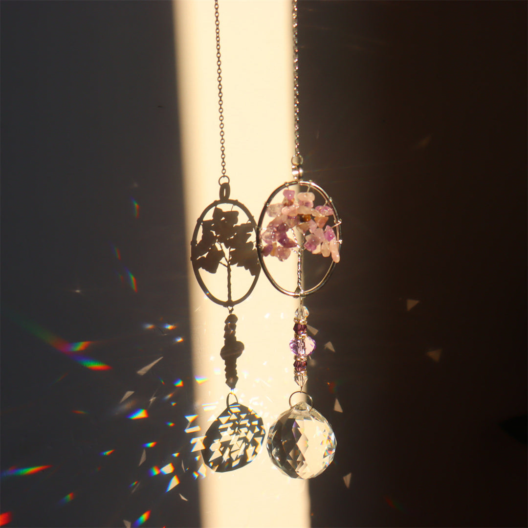 Olivenorma Natural Amethyst Tree Of Life Suncatcher Wind Chime - image 4