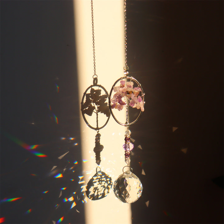 Olivenorma Natural Amethyst Tree Of Life Suncatcher Wind Chime - image 4