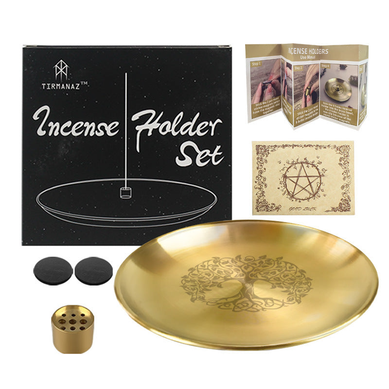 Olivenorma Tree Of Life Nine Hole Holy Plate Insence Holder Set - image 1