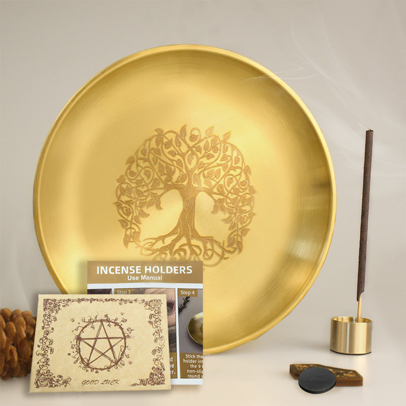 Olivenorma Tree Of Life Nine Hole Holy Plate Insence Holder Set - image 2