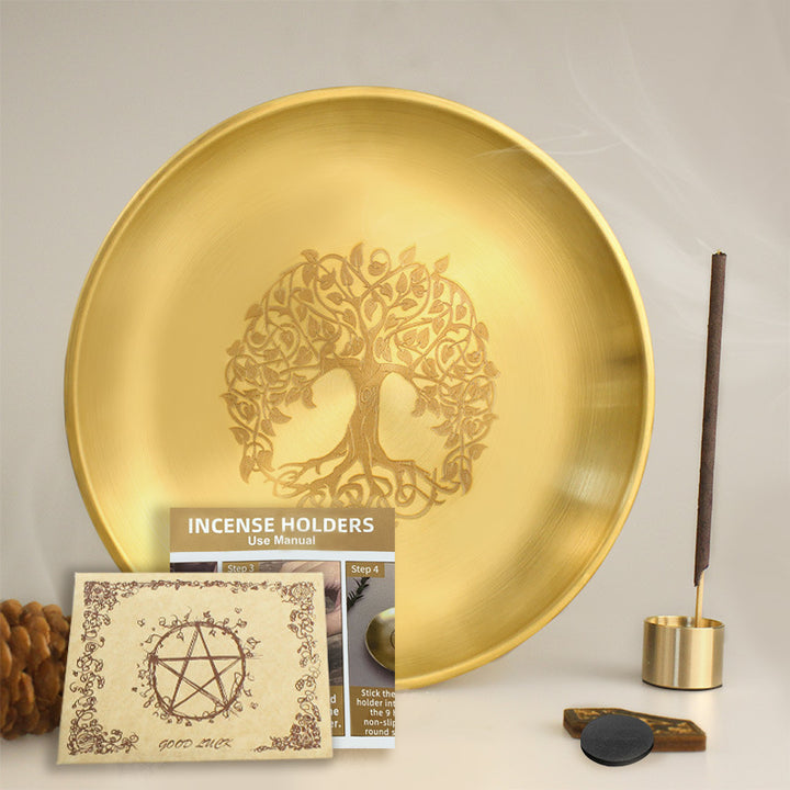 Olivenorma Tree Of Life Nine Hole Holy Plate Insence Holder Set - image 2