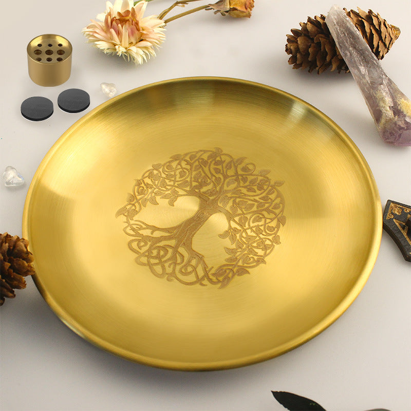 Olivenorma Tree Of Life Nine Hole Holy Plate Insence Holder Set - image 3