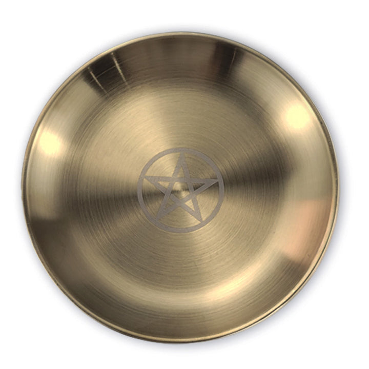Olivenorma Three Phase Moon Pentagram Stainless Steel Holy Plate - Little Pentagram&Parchment - image 2
