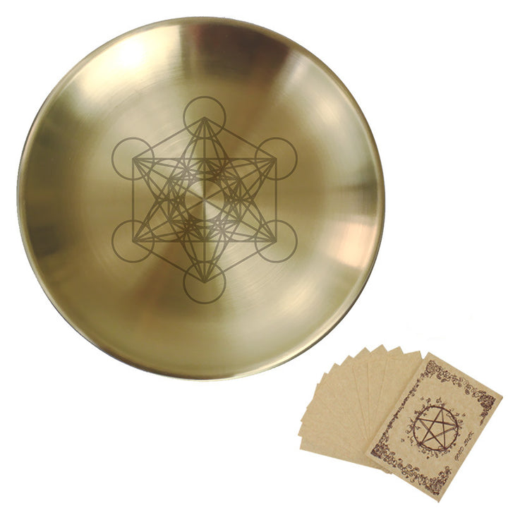 Olivenorma Three Phase Moon Pentagram Stainless Steel Holy Plate - Metatron&Parchment - image 7