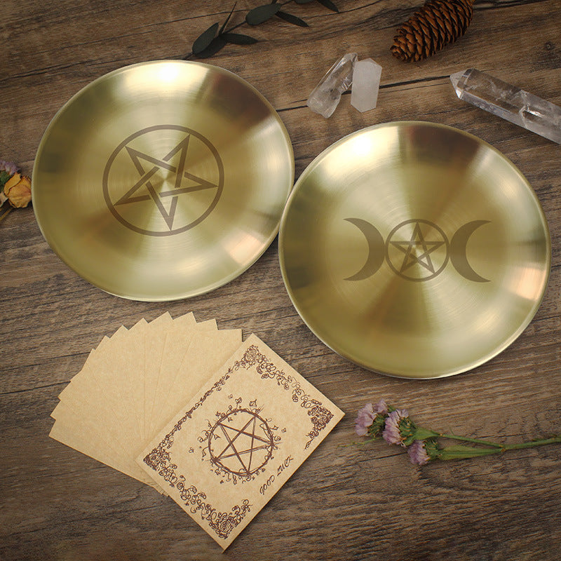 Olivenorma Three Phase Moon Pentagram Stainless Steel Holy Plate - image 0