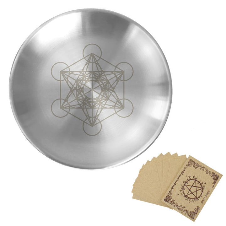  Olivenorma Phase Moon Pentagram Stainless Steel Holy Plate - Metatron&Parchment - image 6