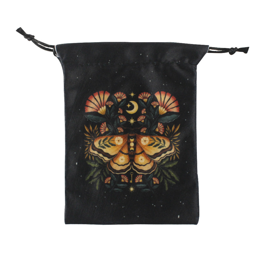 Olivenorma Moth Butterfly Velvet Crystal Storage Bag - Yellow Butterfly & Moon - Set of 3 PCS - image 1