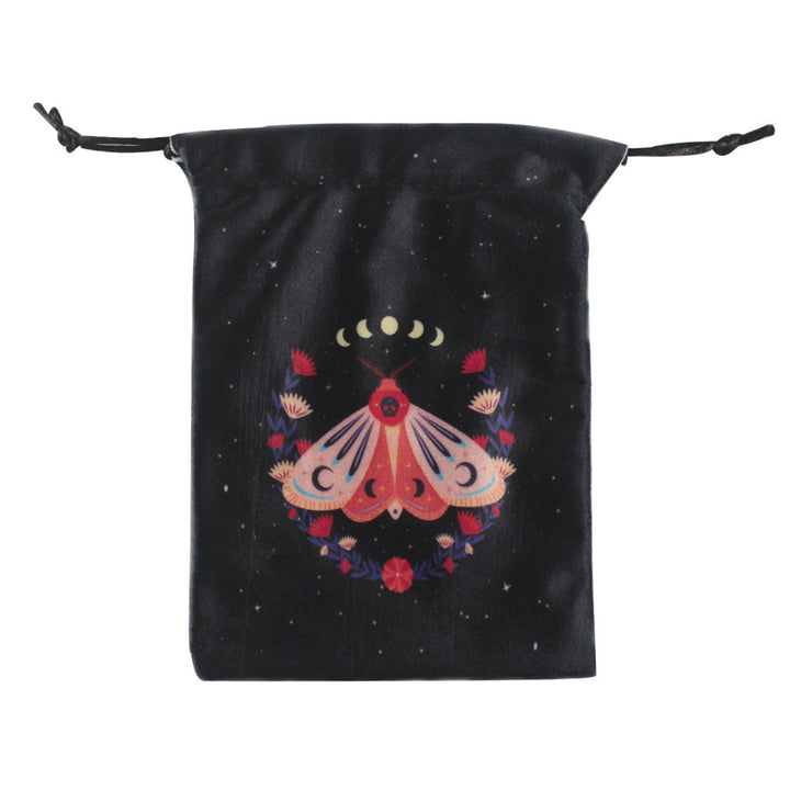 Olivenorma Moth Butterfly Velvet Crystal Storage Bag - Pink Moth & Moon Phase - Set of 3 PCS - image 2