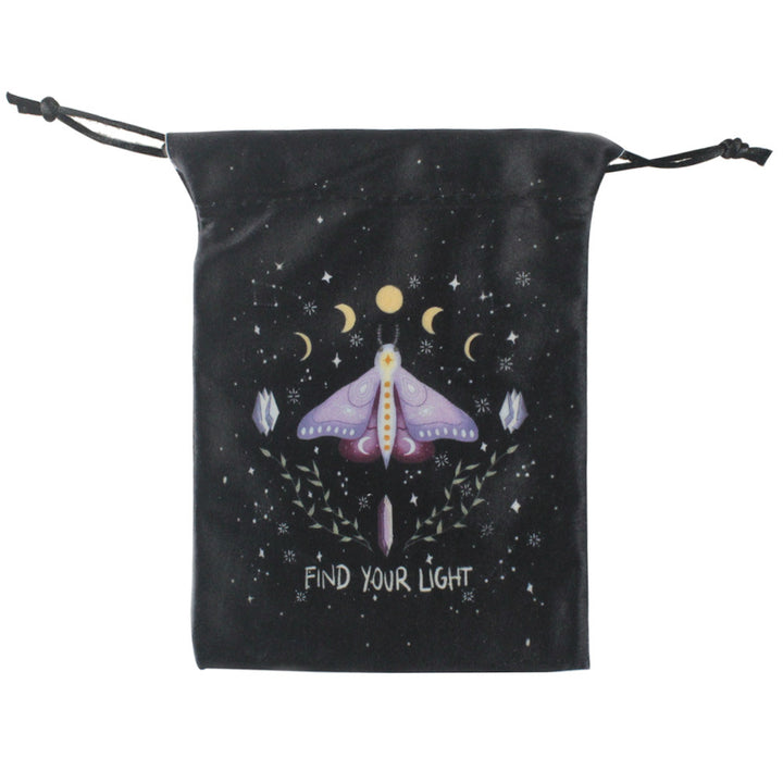 Olivenorma Moth Butterfly Velvet Crystal Storage Bag - Purple Moth & Moon Phase - Set of 3 PCS - image 4
