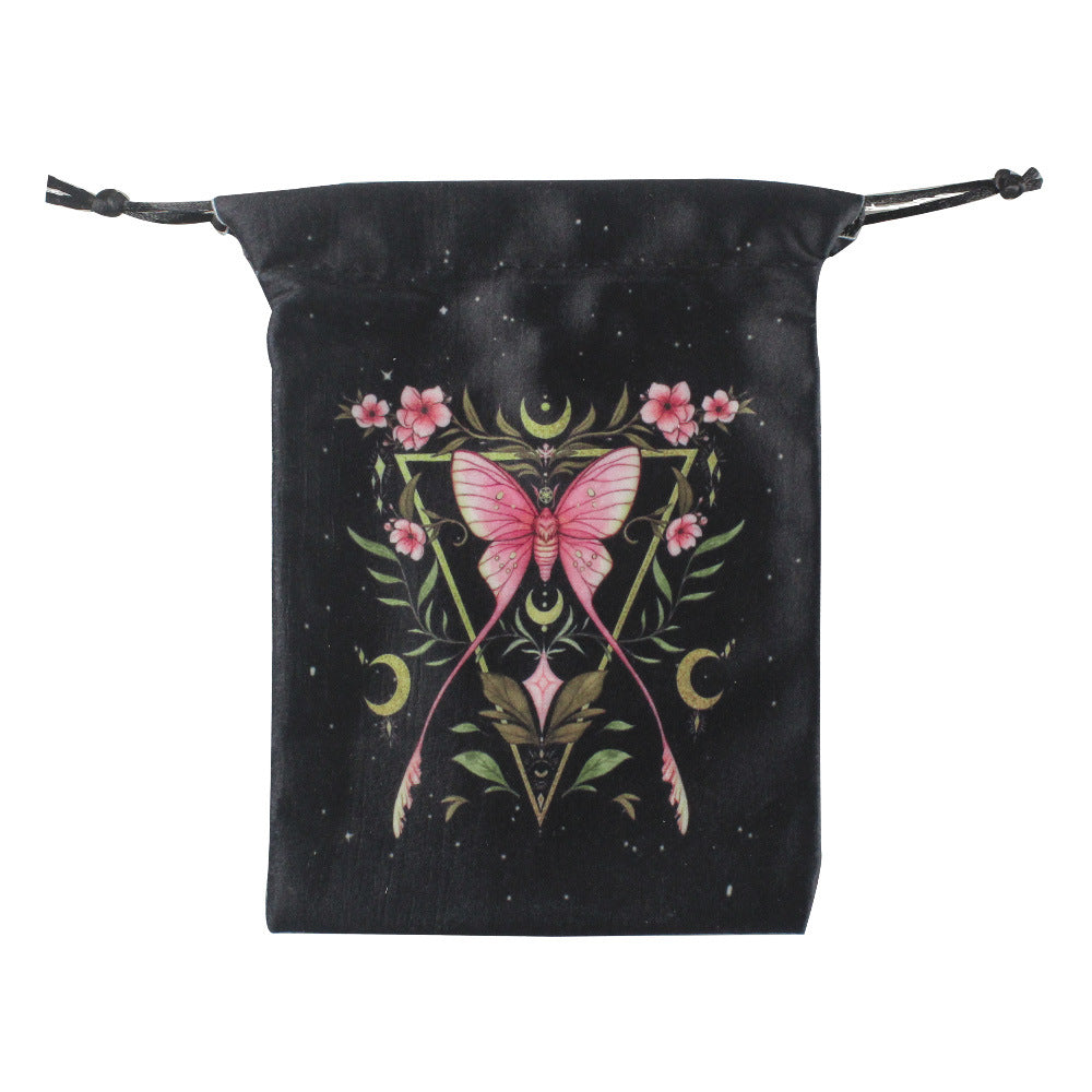Olivenorma Moth Butterfly Velvet Crystal Storage Bag - Pink Moth & Pink Flowers - Set of 3 PCS - image 5