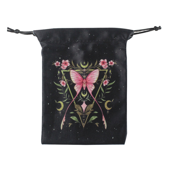 Olivenorma Moth Butterfly Velvet Crystal Storage Bag - Pink Moth & Pink Flowers - Set of 3 PCS - image 5