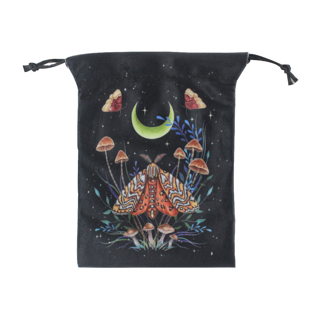 Olivenorma Moth Butterfly Velvet Crystal Storage Bag - Spotted Moth & Moon - Set of 3 PCS - image 6