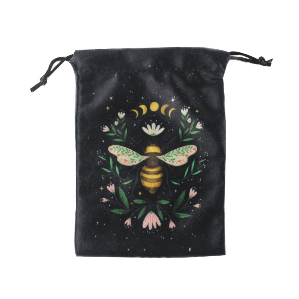 Olivenorma Moth Butterfly Velvet Crystal Storage Bag - Yellow Bee & Moon Phases - Set of 3 PCS - image 8