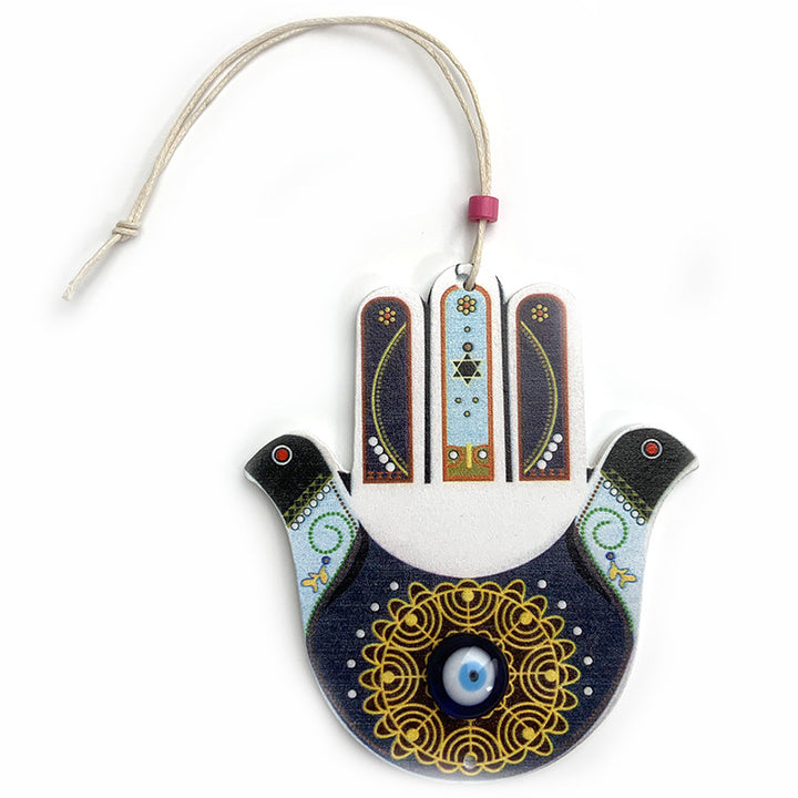 Olivenorma Geometric Wooden Hamsa Wall Decor Ornament - Black&Hamsa - image 5