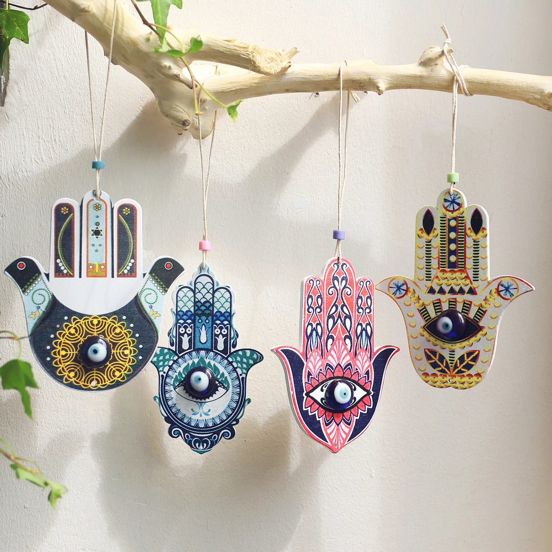Olivenorma Geometric Wooden Hamsa Wall Decor Ornament - image 0