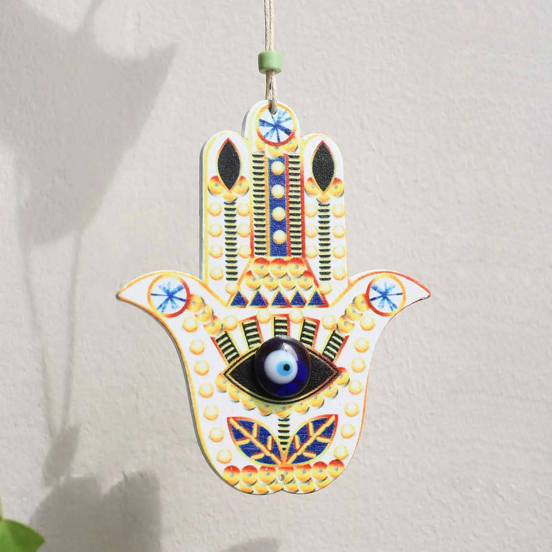 Olivenorma Geometric Wooden Hamsa Wall Decor Ornament - image 4