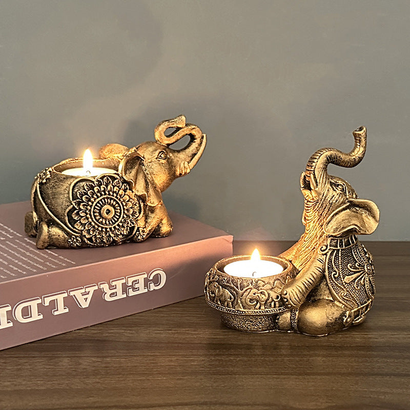 Olivenorma Indian Diwali Elephant Menorah Ganesha Candle Holder - image 0