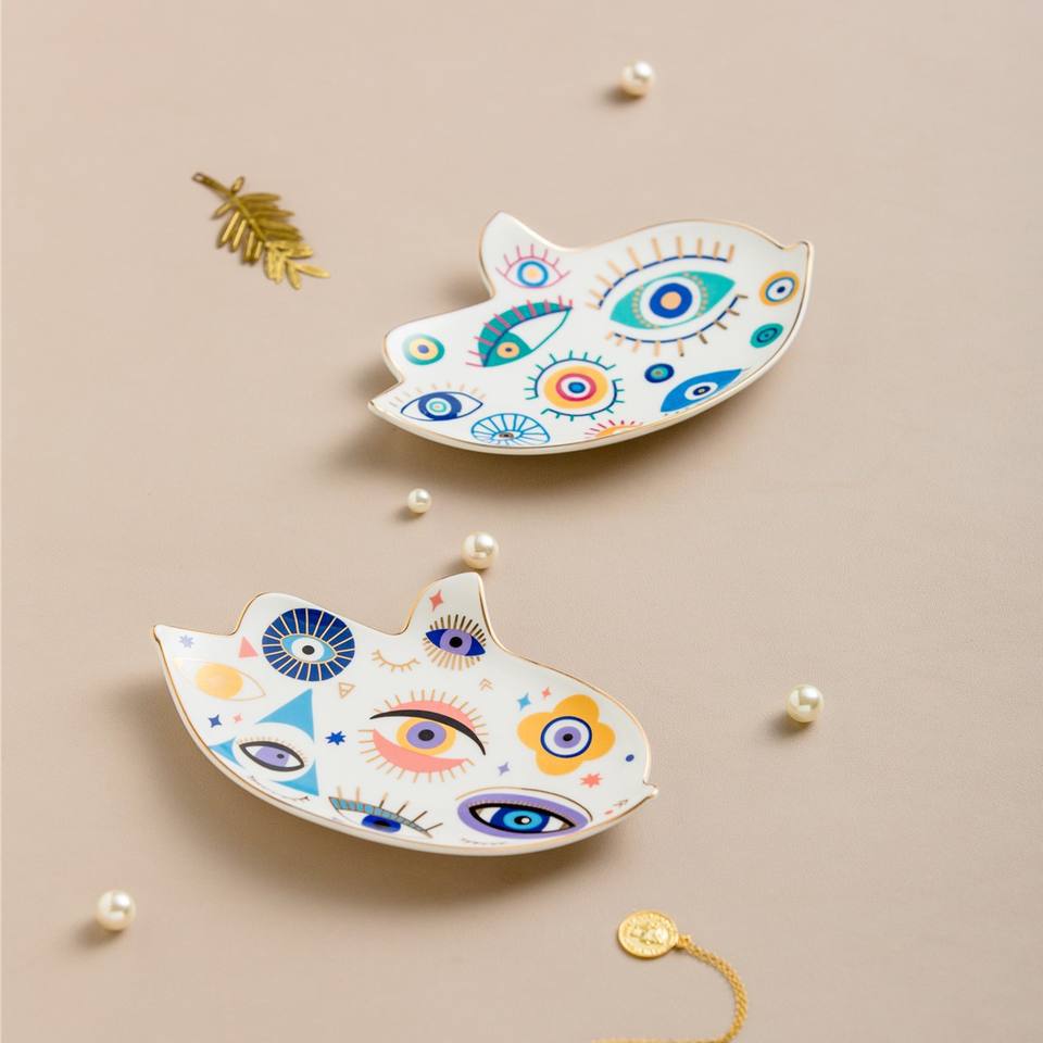 Olivenorma Creative Bird Shape Evil Eye Ceramic Crystal Holder - image 8